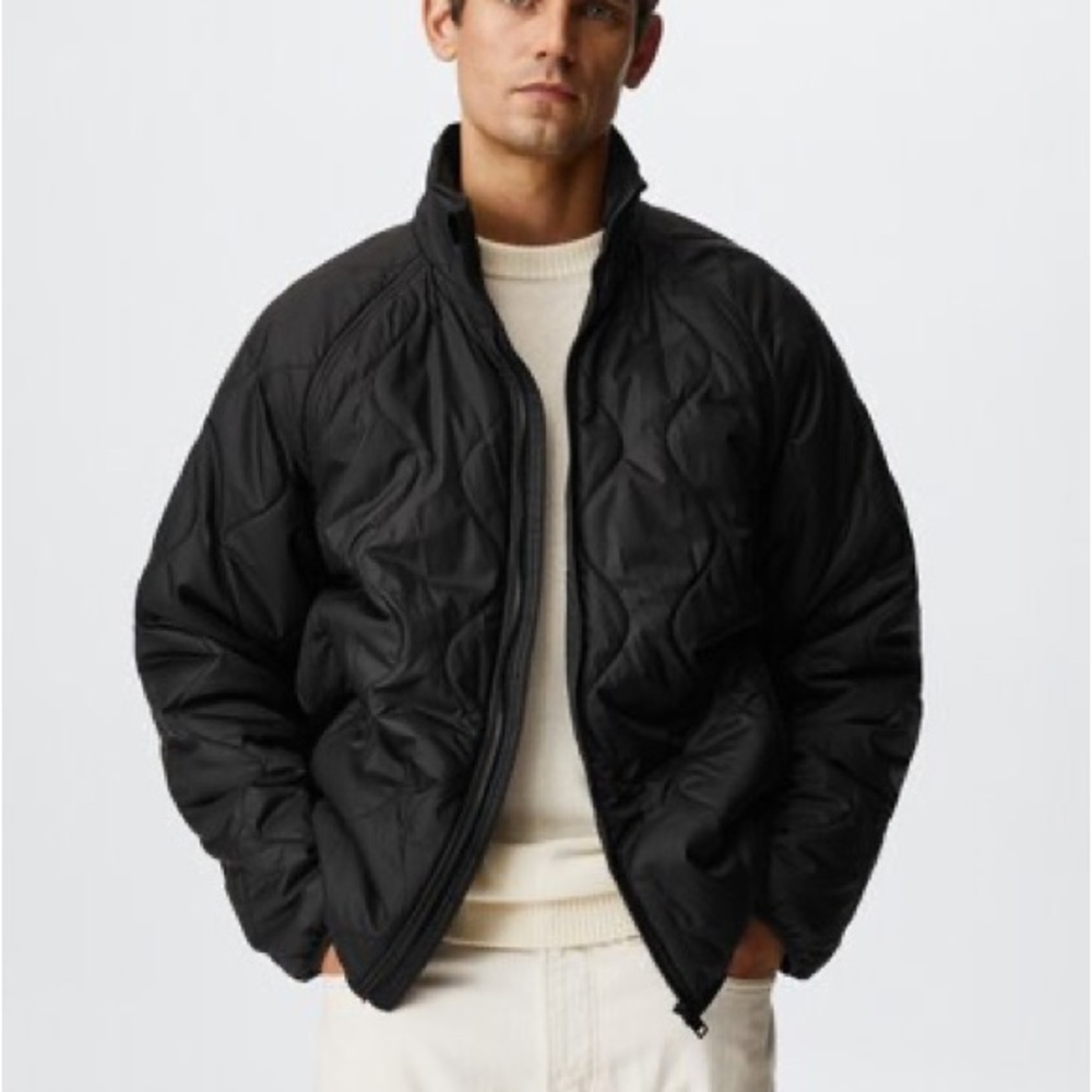 Mango Men's Black Puffer Jacket